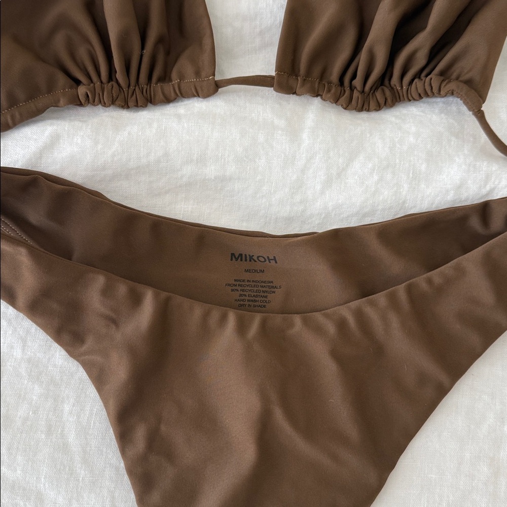Mikoh Dark Brown Triangle String Bikini - image 2